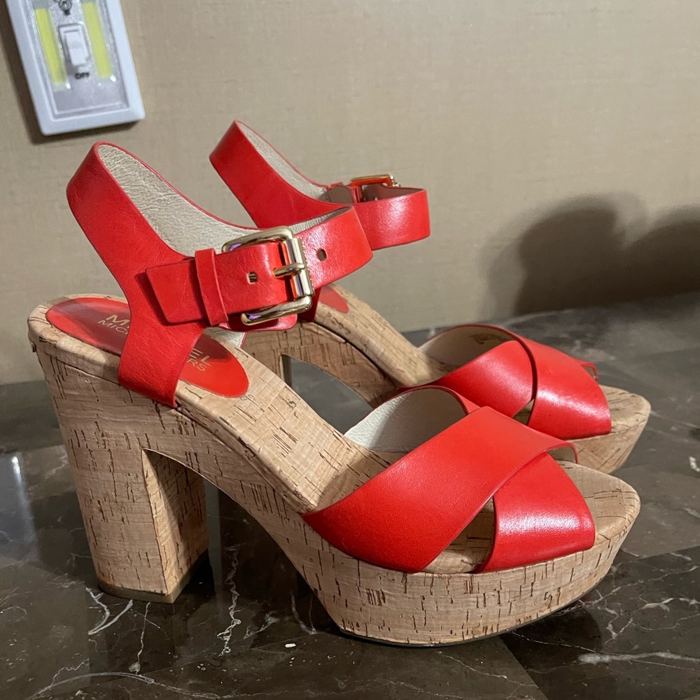Michael Kors/ Size 7/ Red strapped heels